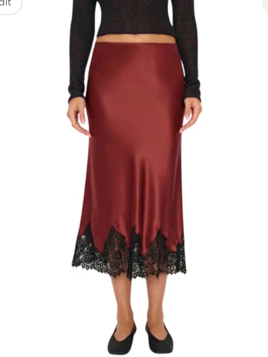Reformation Dresses & Skirts - Reformation Carolina Silk Skirt - Burgundy/Black Size L